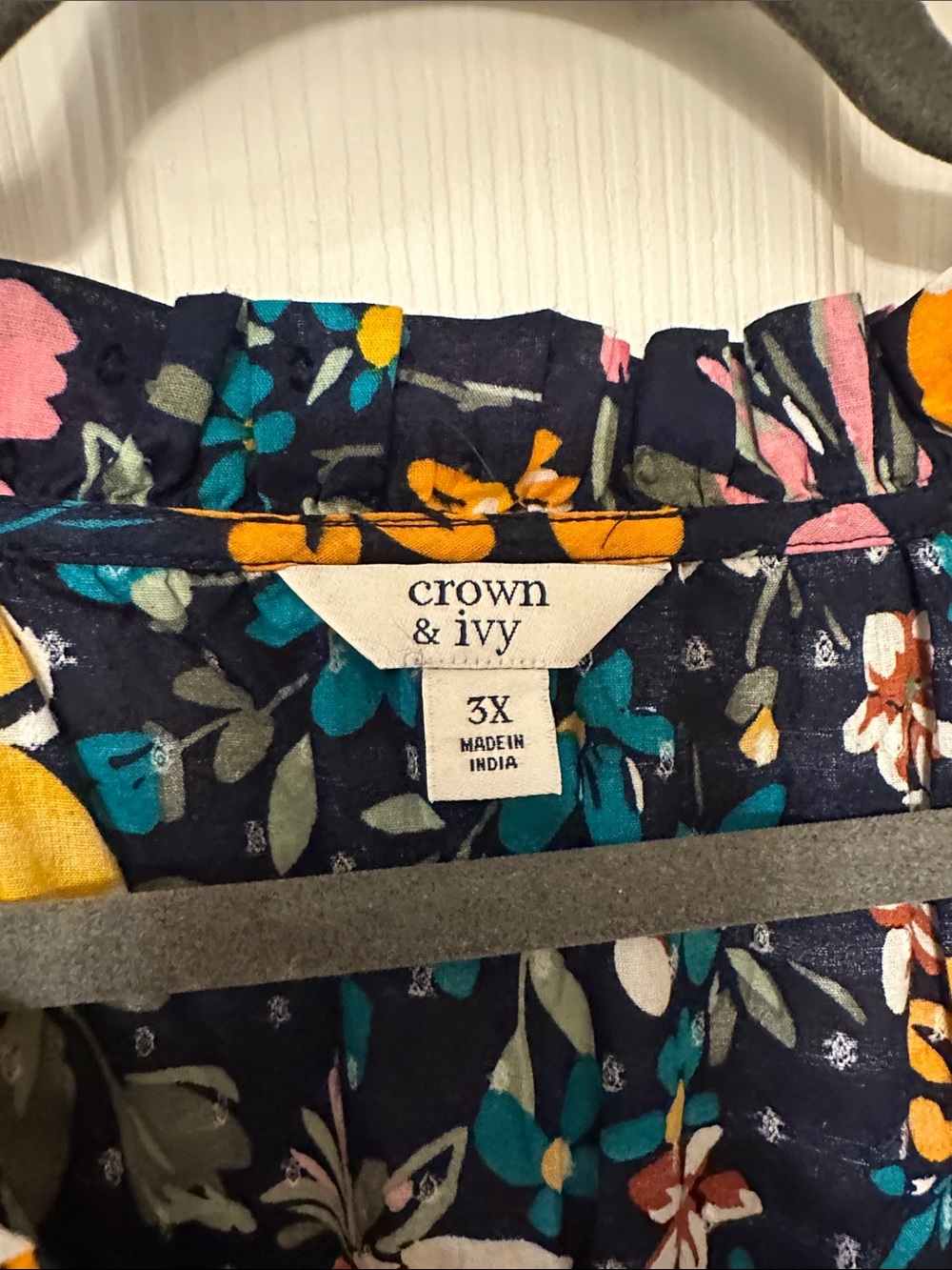 crown & ivy Navy Floral Maxi Dress with Pink & Yellow Flowers - Picture 2 of 3